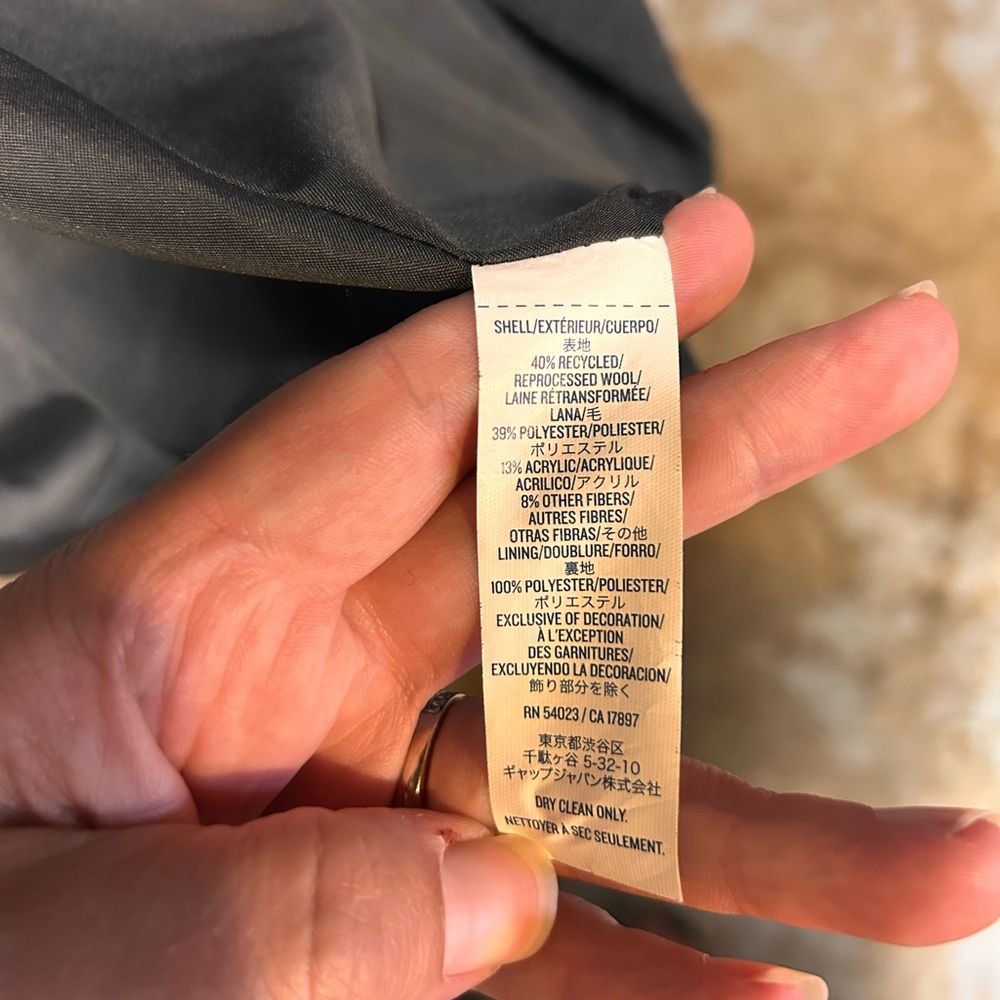 Old Navy Women's Charcoal Pea Coat - Picture 5 of 5